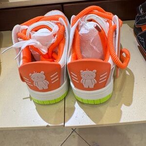 Kids Orange and Green Sneakers
